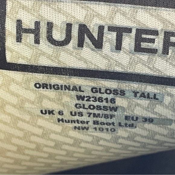 Hunter Dark Blue Boots with Black Sock Inserts - Picture 10 of 13